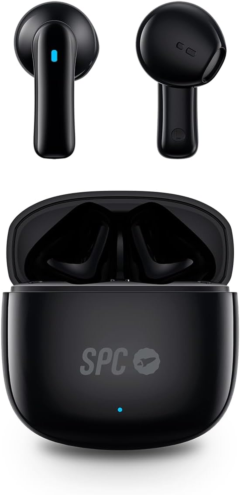 SPC Zion 2 Play Bluetooth Headphones In-Ear with 28 Hours Battery Life on Multiple Charging, Ultra Compact, Hands-Free Calling, Voice Assistant and Very Small USB-C Charging Case - White