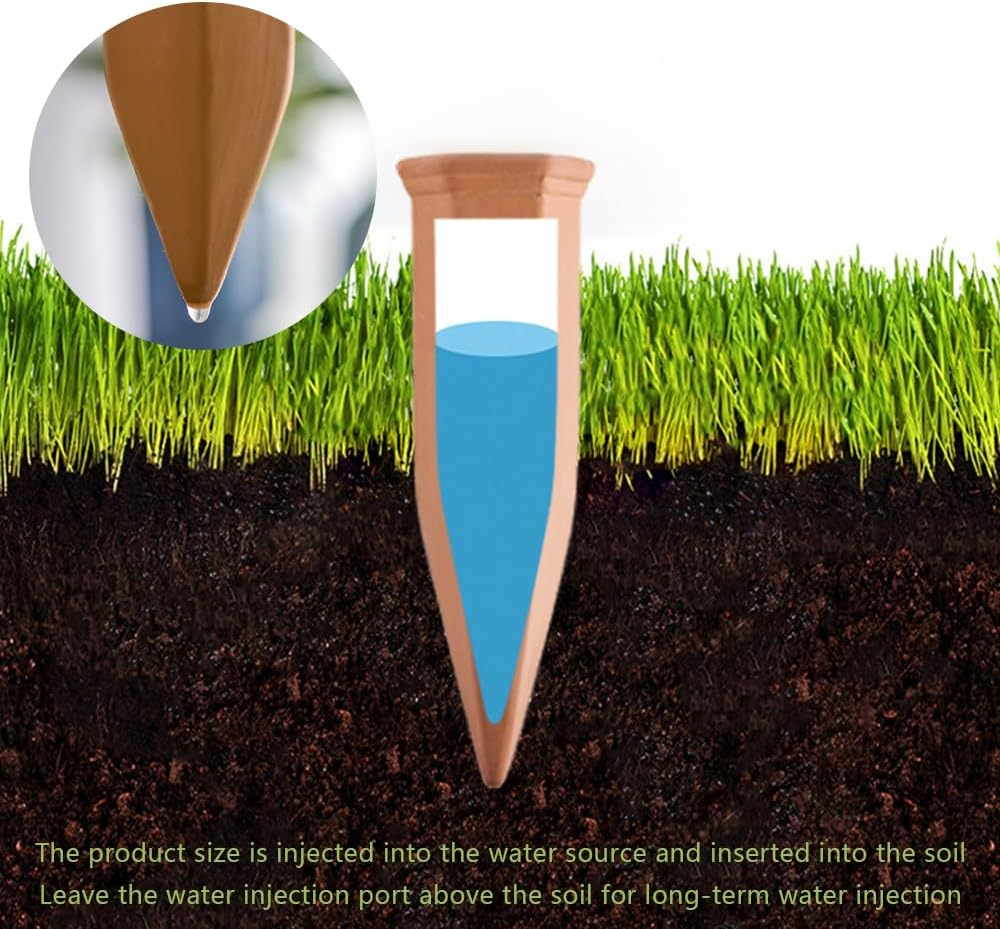 Terracotta Watering Spikes (4 Pack) &ndash; Self Watering Stakes for Indoor & Outdoor Plants &ndash; Automatic Slow Release Irrigation System for Vacation Plant Care(Cartoon) image number 1