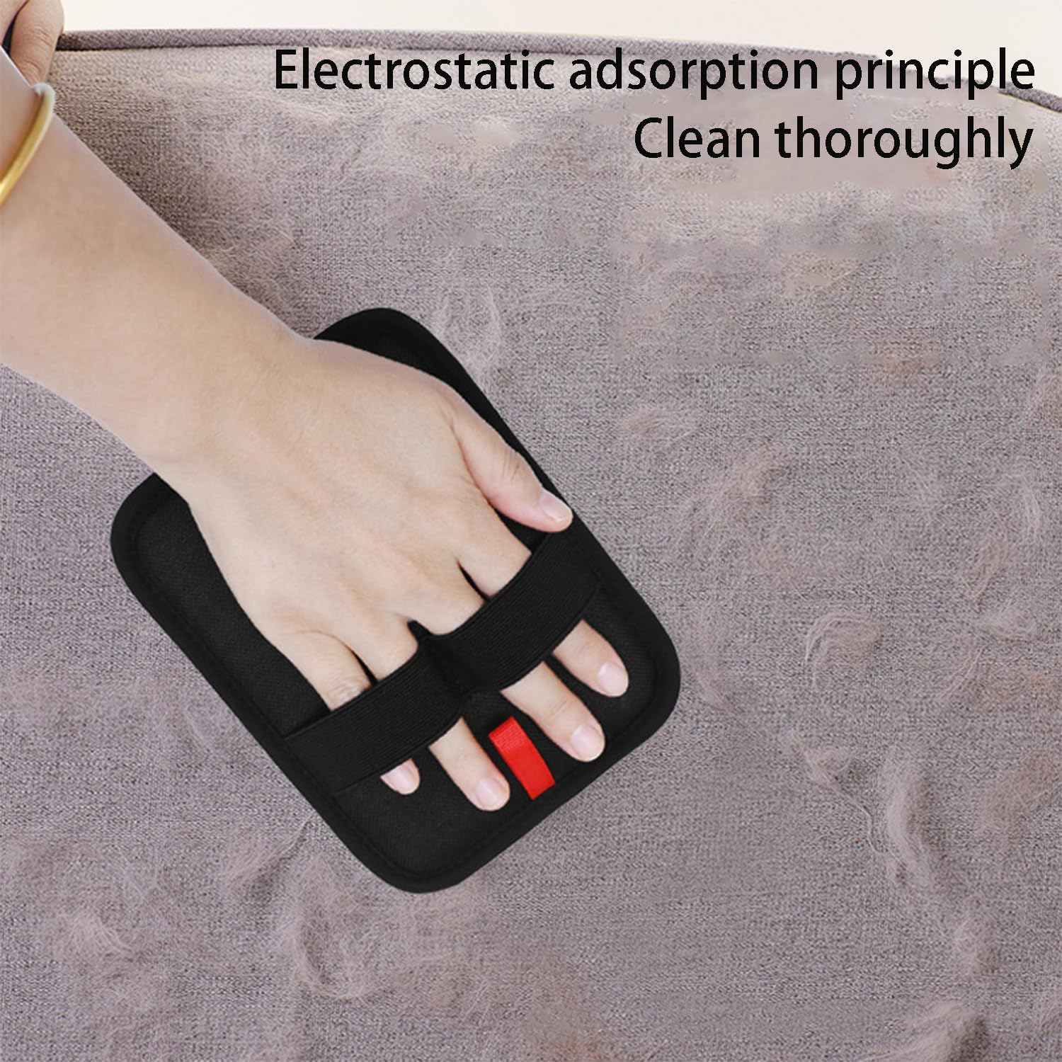 Roczential Reusable Pet Hair Removal Gloves (2Pcs) - Electrostatic Dog & Cat Grooming Gloves for Furniture, Couch, Carpet, Car Seat - Upgraded Animal Fur Remover Tool for Shedding Control image number 6