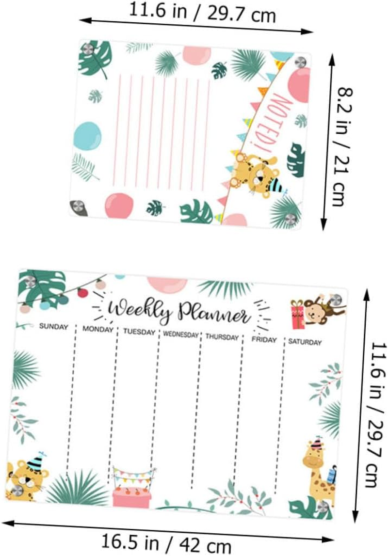 TEHAUX Magnetic Planning Message Board Whiteboard Calendar Acrylic Magnetic Dry Erase Fridge Planner Board image number 6