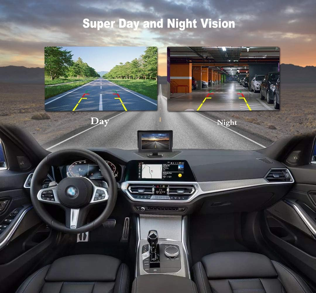 Car Rearview Camera Backup Camera for Car Vehicle Camera Back up Car Camera Reverse Camera Parking Assist Line, 8 LED Night Vision Lights, Wide-Angle 170 Degrees - Led Car Camera image number 1