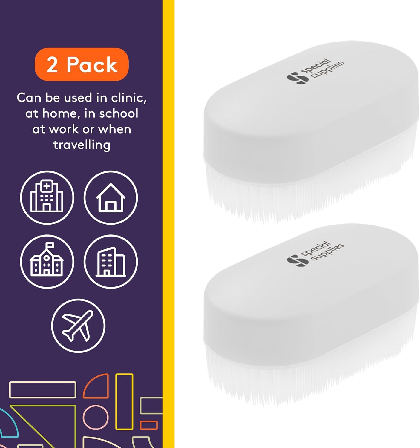 Special Supplies Sensory Brush Therapressure Therapy Brush for Occupational and Sensory Brushing, 2 Pack, Stimulating and Calming Tools for Kids and Adults, Soft Flexible Bristles, Latex Free image number 2