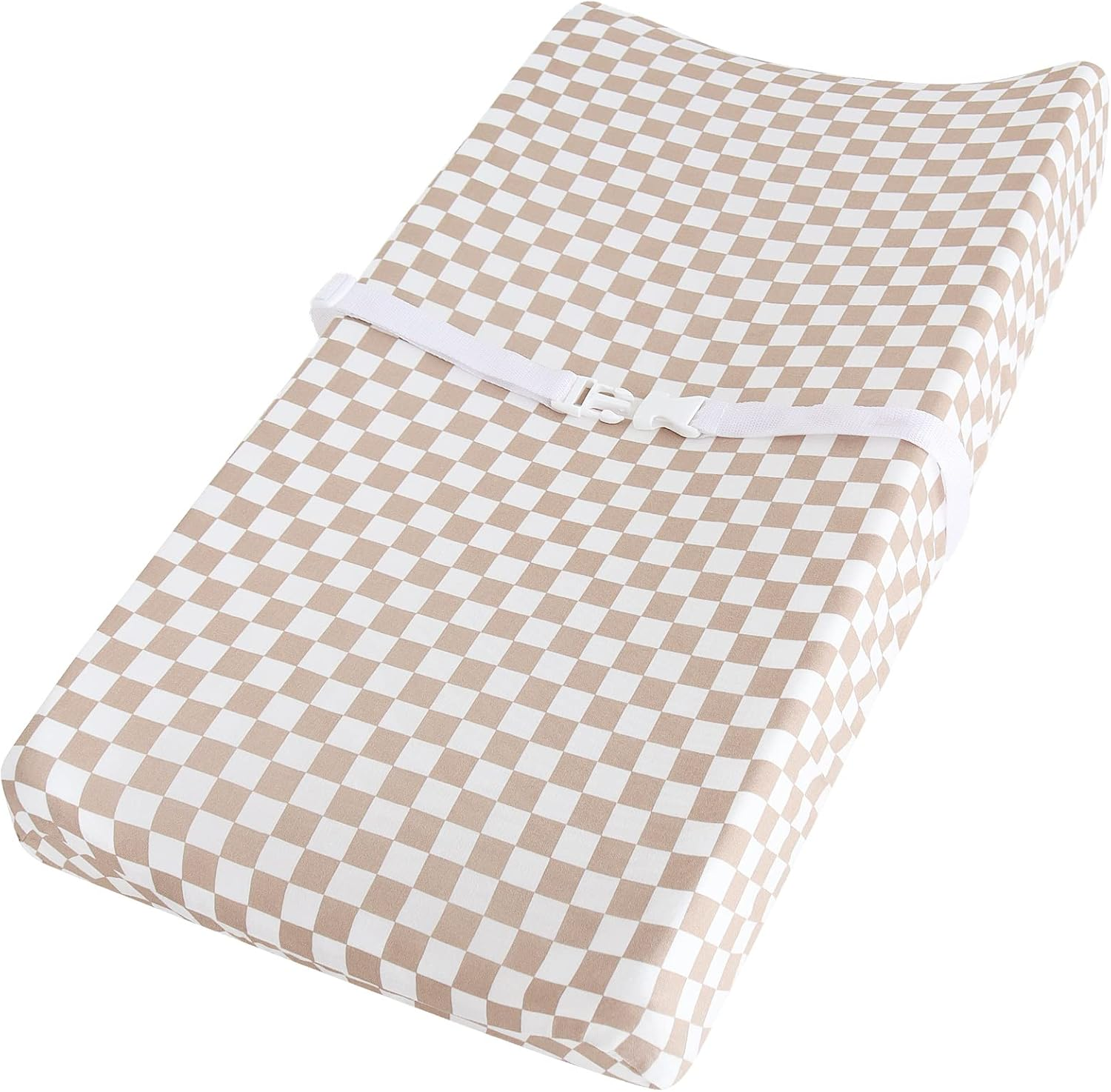 Lifetree Muslin Changing Pad Cover for Baby Girls Boys, 70% Viscose from Bamboo and 30% Cotton, 16"X32" Diaper Change Table Pad Covers, Soft Changing Pad Sheets, Smallcheckered Pattern image number 2