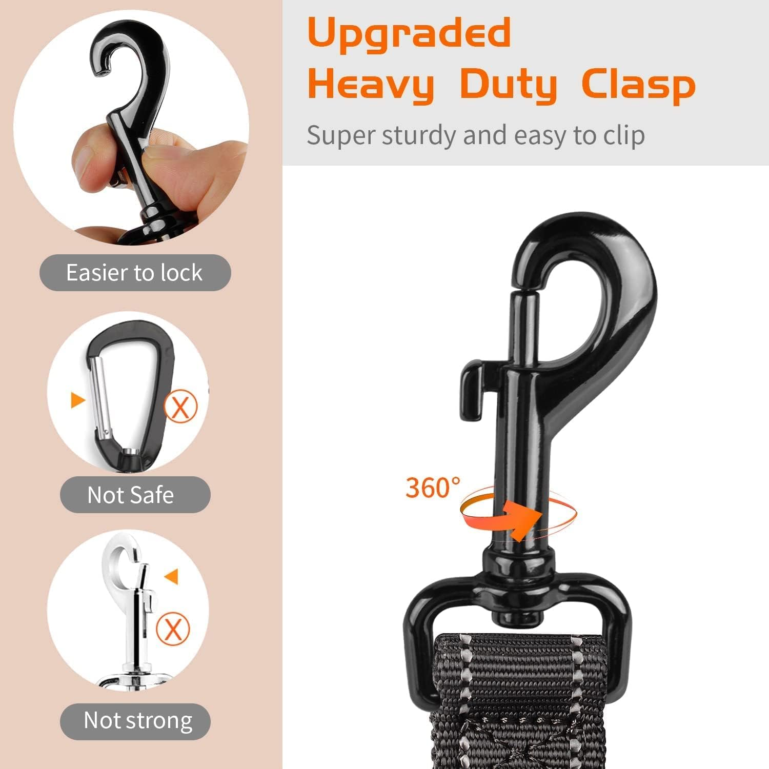 Dog Belt for Car, Seat Belt Dog Car, Seat Belt for Car, Adjustable Long and Short, Seat Belt with Rear Absorption for All Dog Breeds and Car Types (Pack of 2)