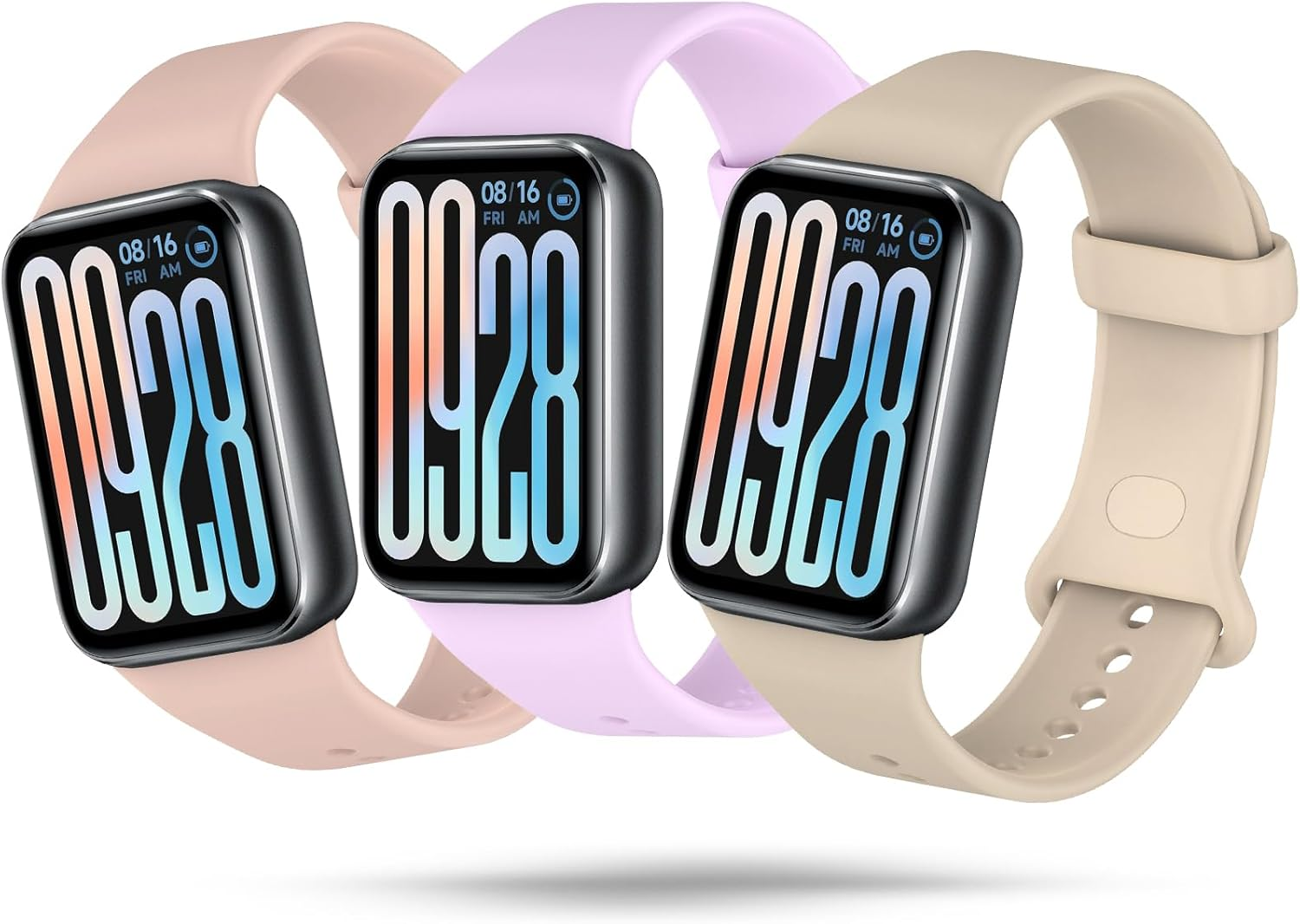 Xisair 3 Silicone Wristbands Compatible with Xiaomi Smart Band 9 Pro and Xiaomi Smart Band 8 Pro Sports Wristband, Silicone, Breathable, Soft and Comfortable Replacement Bands Suitable for Miband 9 - Black  Navy  Fir Green image number 6