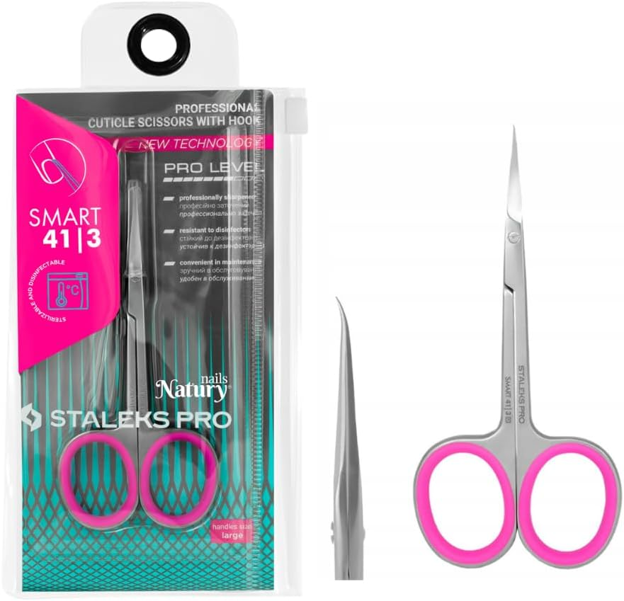 STALEKS PRO by Natury Nails Professional Cuticle Scissors 25 Mm Ergonomic Rings Stainless Steel Smart SS-41/3