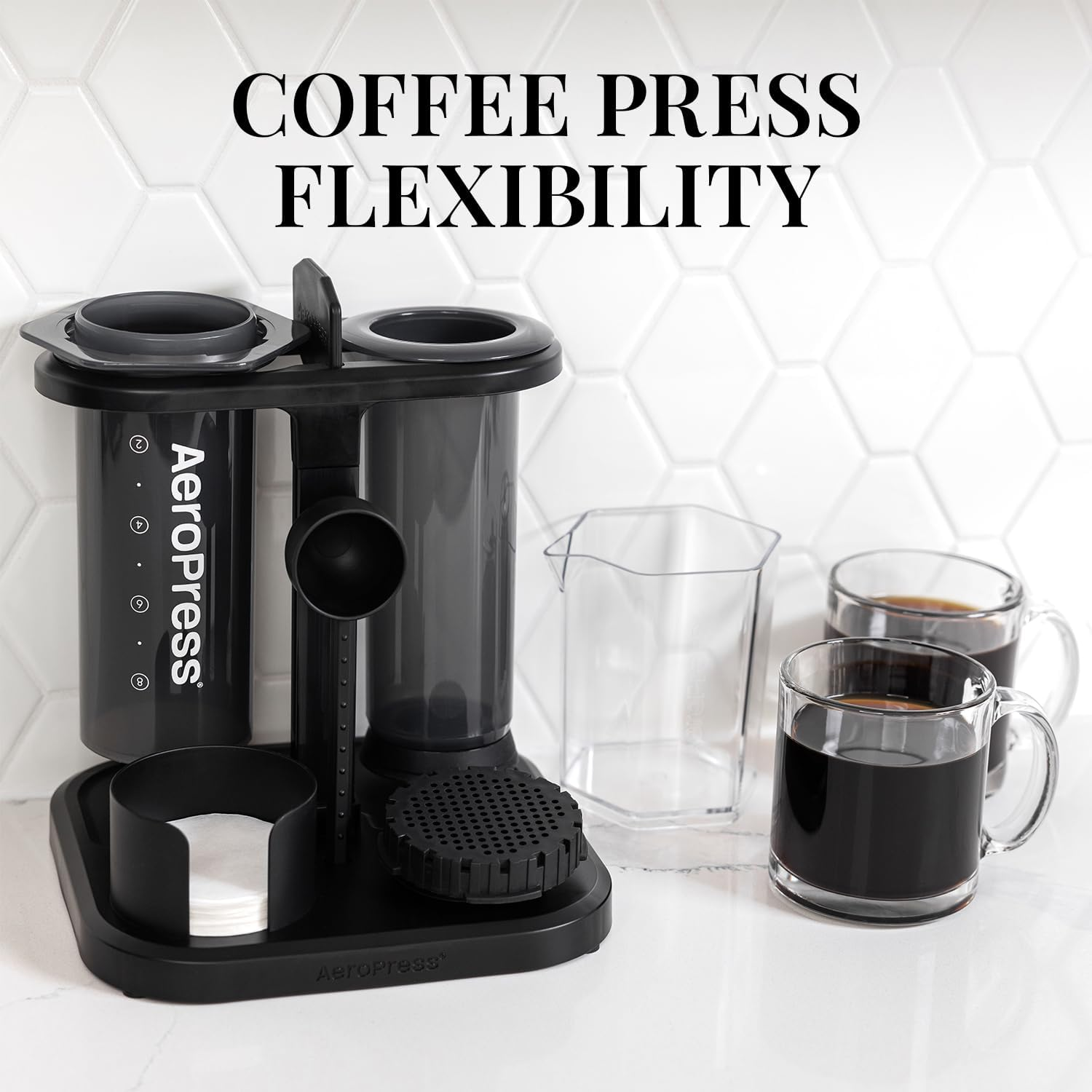 Aeropress Organizer Stand, Compact Storage for Aeropress Original, Clear, XL Coffee Maker, and Accessories, Ideal Coffee Caddy Storage Station, Experience Slip-Free Storage image number 4