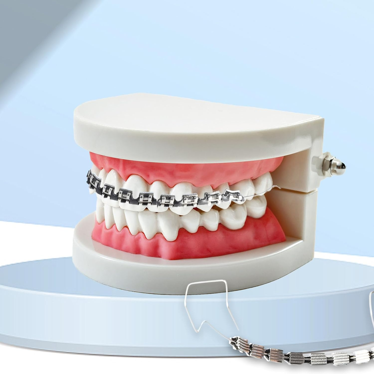 1 Pair of Temporary Tooth Decoration, Teeth Retainer Practical Brackets Para Dientes Sturdy Retenedores De Dientes Ortodoncia Props for Dental Students to Practice (Black)