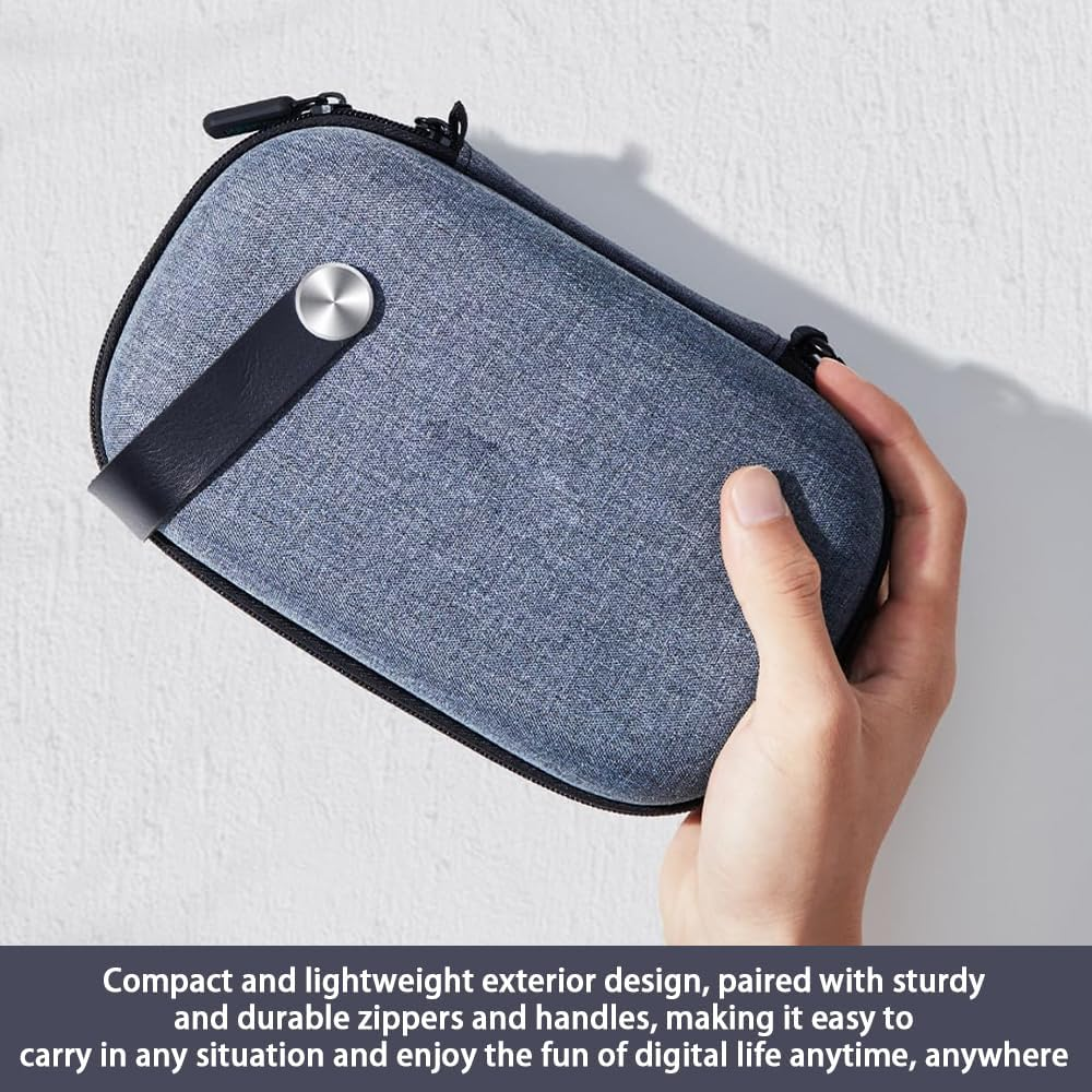 Travel Accessories Bag, Portable Cable Organizer for Electronics, Hard Case Tech Pouch for Cables, Charger, Adapter, Power Bank, Hard Drive - Shockproof & Waterproof, Grey image number 6