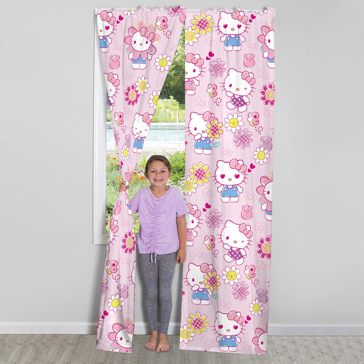 Franco Kids Room Window Curtains Drapes Set, 82 in X 84 In, Hello Kitty image number 4