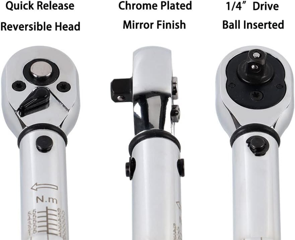 Threeh Inch Pound Torque Wrench 1/4-Inch Drive 1-6 Nm/0.7-4.5Ft-Lb Bicycle Maintenance Kit for Road & Mountain Bikes Motorcycle Multitool