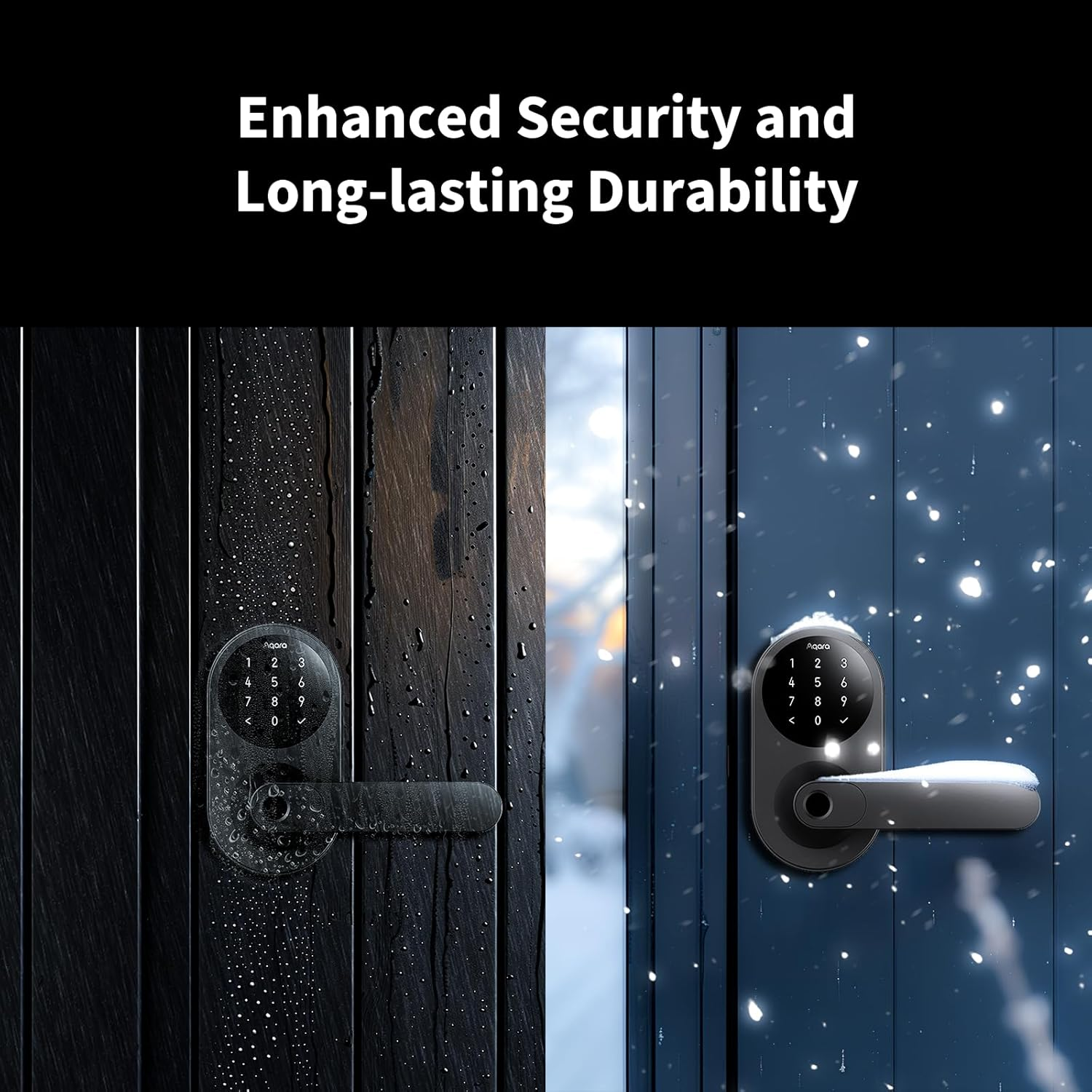 Aqara Smart Lock U300, Fingerprint Keyless Entry Door Lock, Support Matter and Home Key, Lever Lock, NFC, Bluetooth, Anti-Peep PIN Protection, Silver image number 1