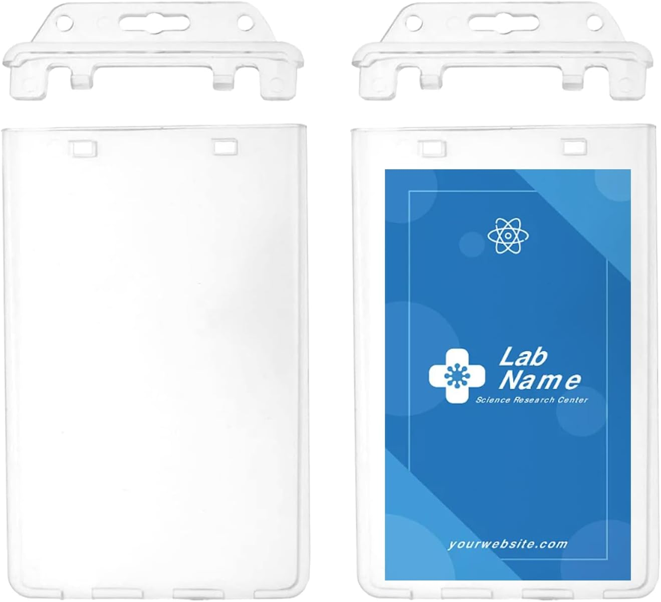 2 Packs Clear Hard Badge Holder,Plastic Locking Id Badge Holder, for School, Festival, Event image number 3