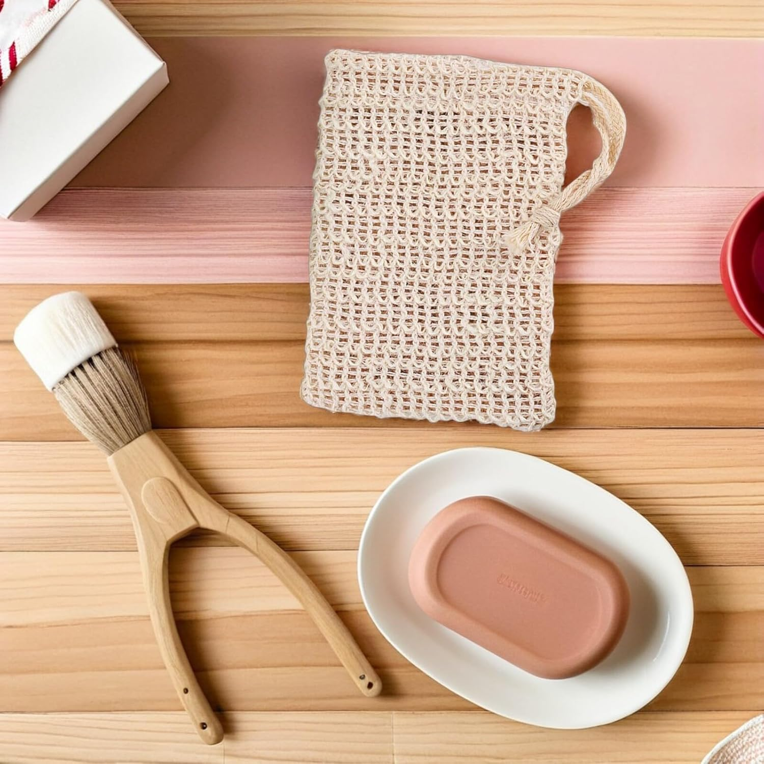 WOONEKY 10Pcs Soap Saver Mesh Bags for Shower and Facial Care Exfoliating Foaming Net Pouch with Drawstring Reusable Quick-Dry Body Scrub Soap Holder for Efficient Cleansing and Pore image number 5