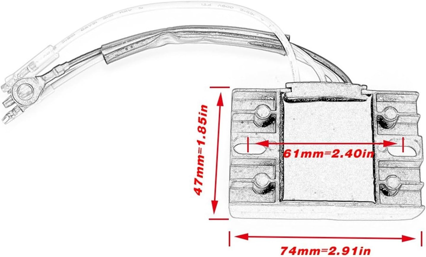 Rectifier Parts Motorcycle Outboard Motors Voltage Regulator Rectifier for Suzuki DF15 2004-2012 DF9.9 2005-2009 32801-94J00 32801-94J01 image number 1