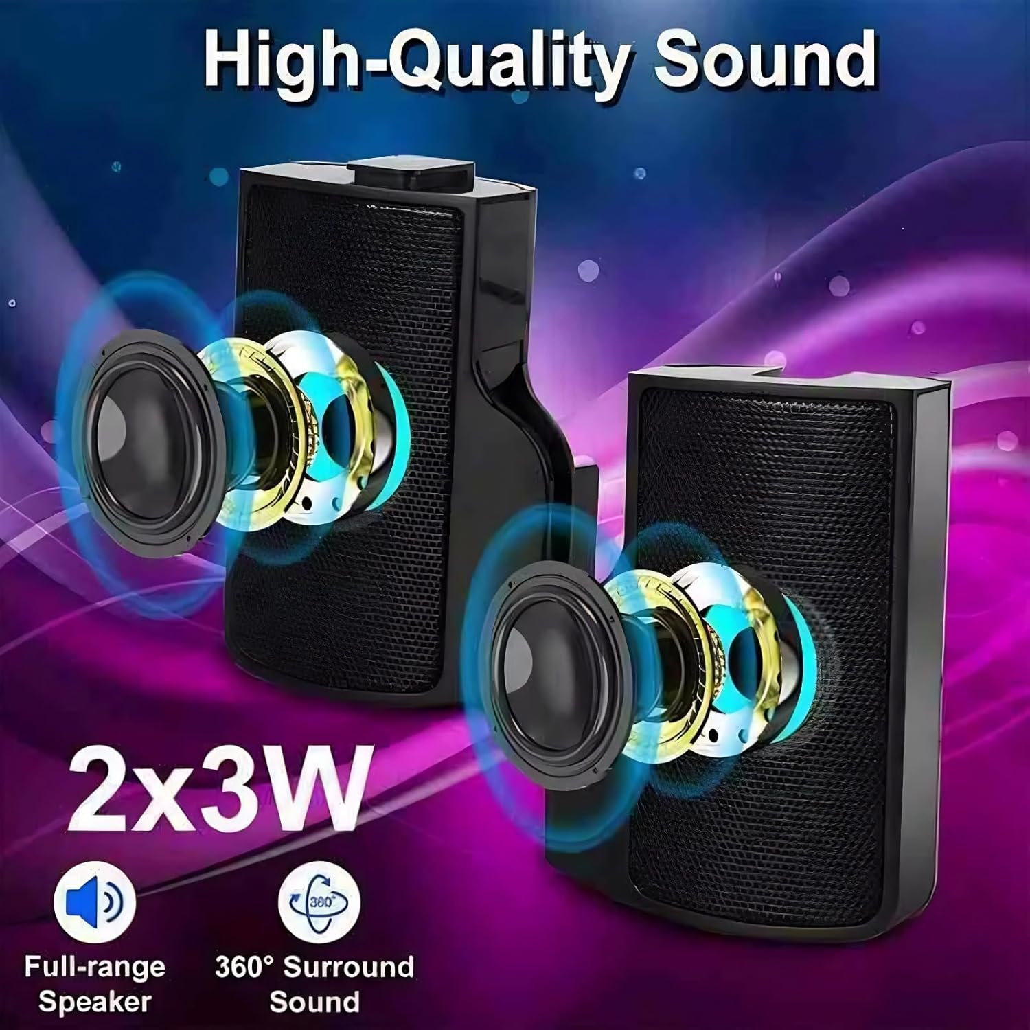 Laptop Speakers,High Sound Quality USB Powered Wired Monitor Soundbar Stereo Sound,Simple Operation Wired Laptop Speaker, for Monitor Notebook Tablets TV image number 1