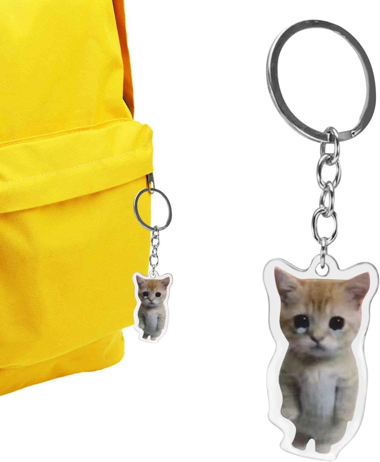 Nybhyjka Banana Keychain,Cute Crying Sounds Making Key Tags - 2D Acrylic Key Chain Pendant for Backpacks Purse Wallet School Bags Kids Adults