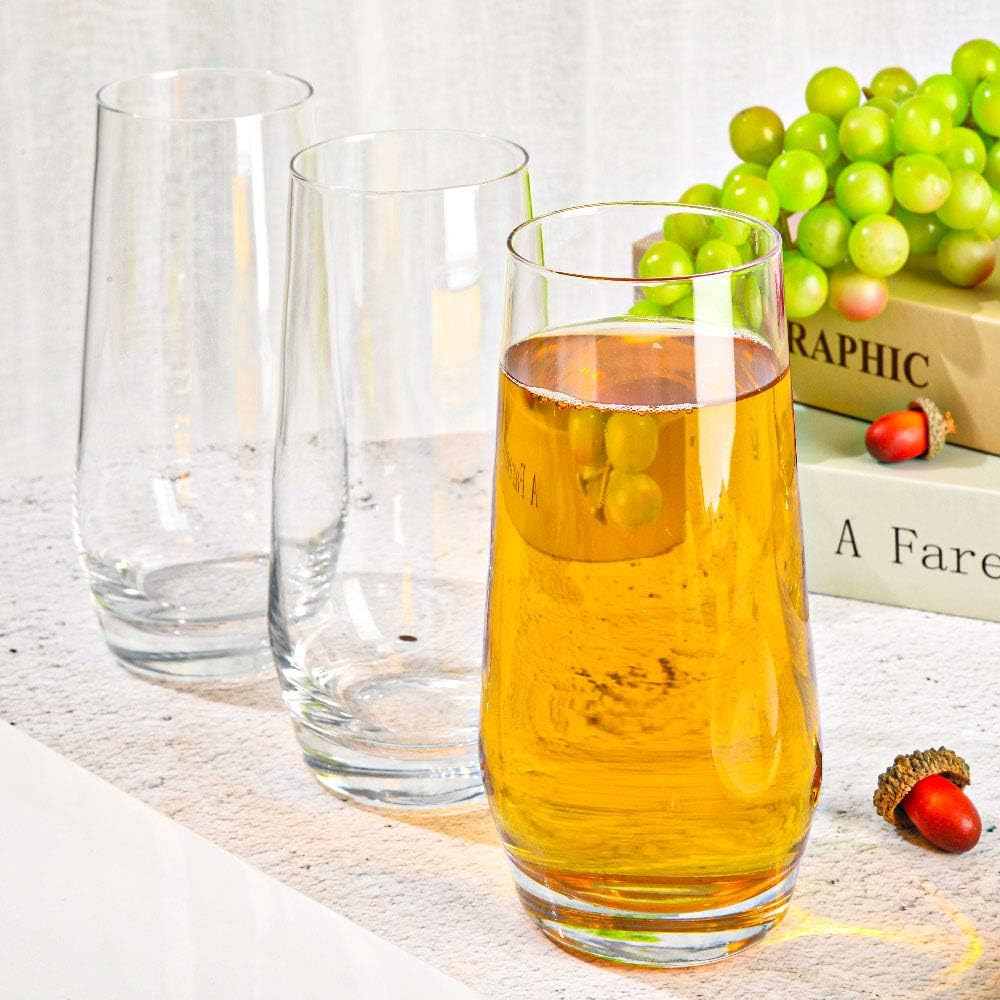 [6-Pack,18.6 Oz]Design&bull;Master-Premium Large Capacity Tumbler Highball Glass Tableware for Water, Juice, Beer and Cocktails&hellip;