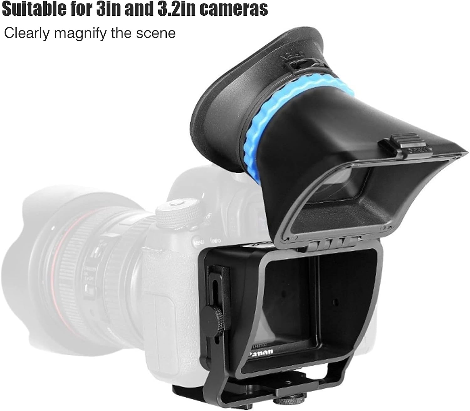Camera Viewfinder, 3X Magnification Sunshade LCD Viewfinder with 3In/3.2In Screen Zoom for Daylight, Macro Observation, SLR, Mirrorless Cameras image number 1