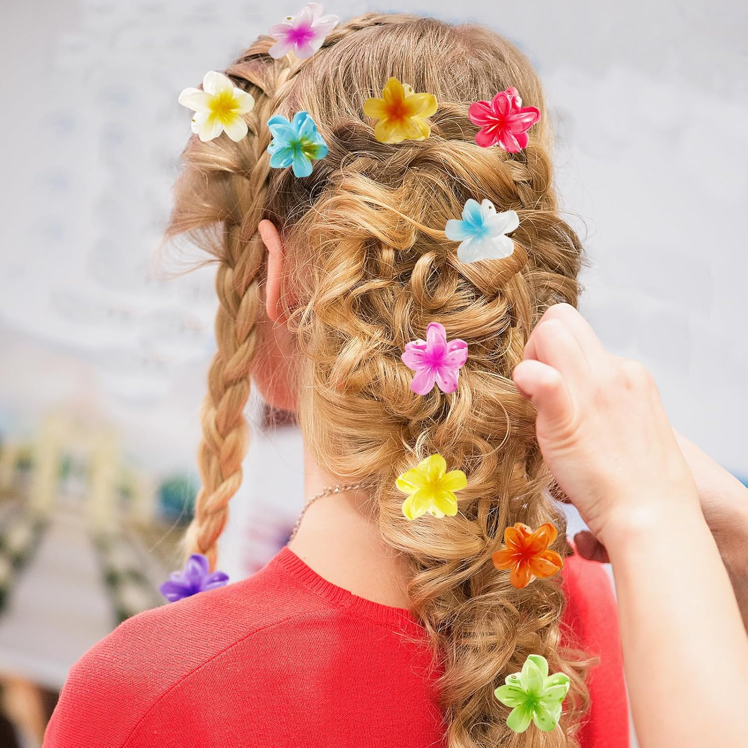 Bliceon Pack of 16 Small Flower Hair Clips, Small Hair Clips, Girls Ladies, Mini Flower Clips, Hair Accessories, Hair Styling, 4 Cm image number 3