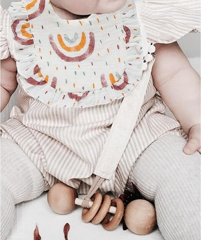 ZONEY 4 Pack Solid Muslin Baby Bibs Baby Bandana Drool Bibs Absorbent Cotton Bibs for Unisex Boys Girls - Animal image number 6