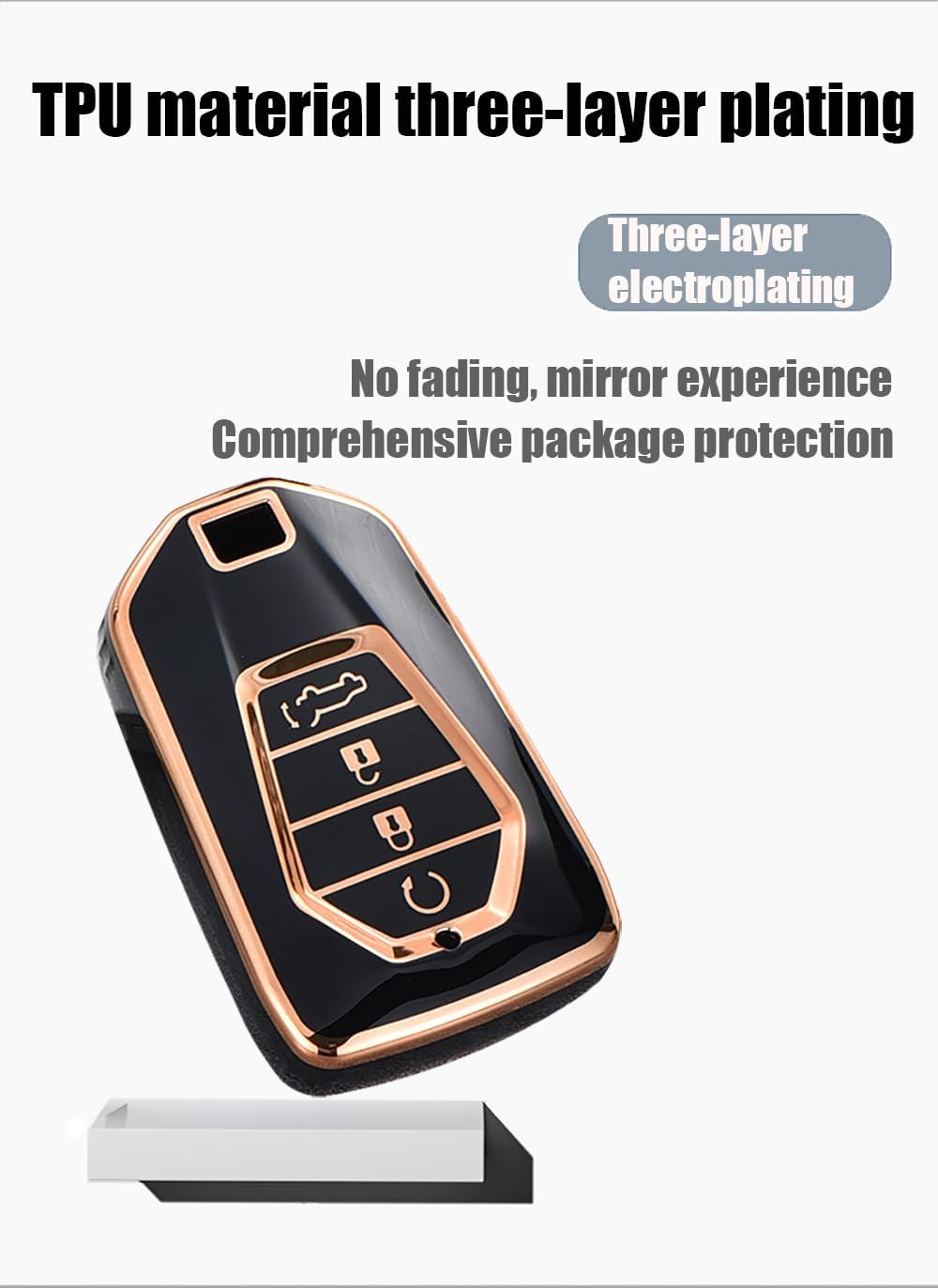 Ontto TPU Car Key Fob Cover Fit for Isuzu D-Max MU-X D Max AT35 for Mazda BT50 Pickup 2020 2021 2022 Onwards Key Holder Smart Case Shell Keyring Keychain Protector Accessories 3 Buttons Grey - 3 Buttons-Grey image number 6