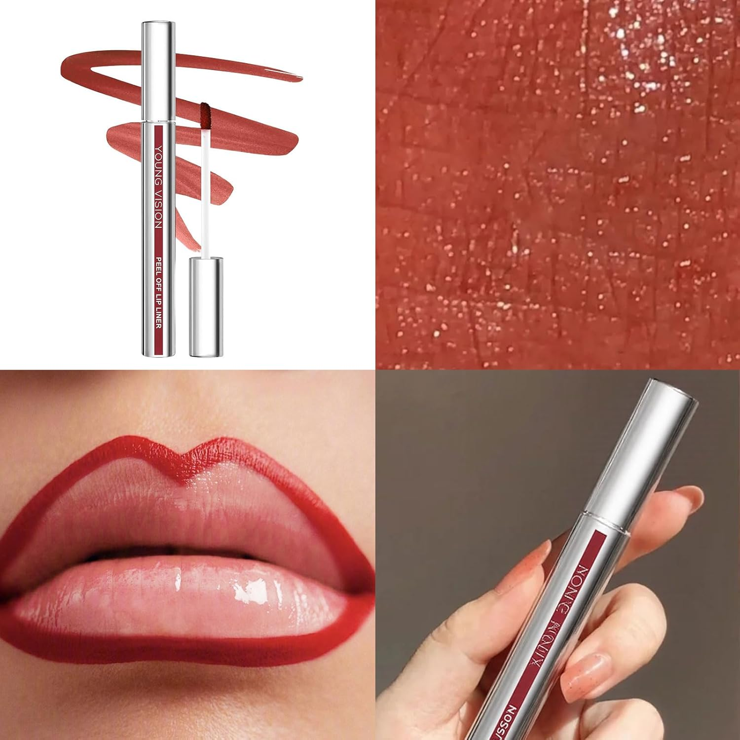 2 Pieces of Lip Stain Peel Off, Highly Colored Lip Tint Peel Off, Non-Stick Cup Magic Lip Oil, Matte Effect Suitable for Girls image number 2