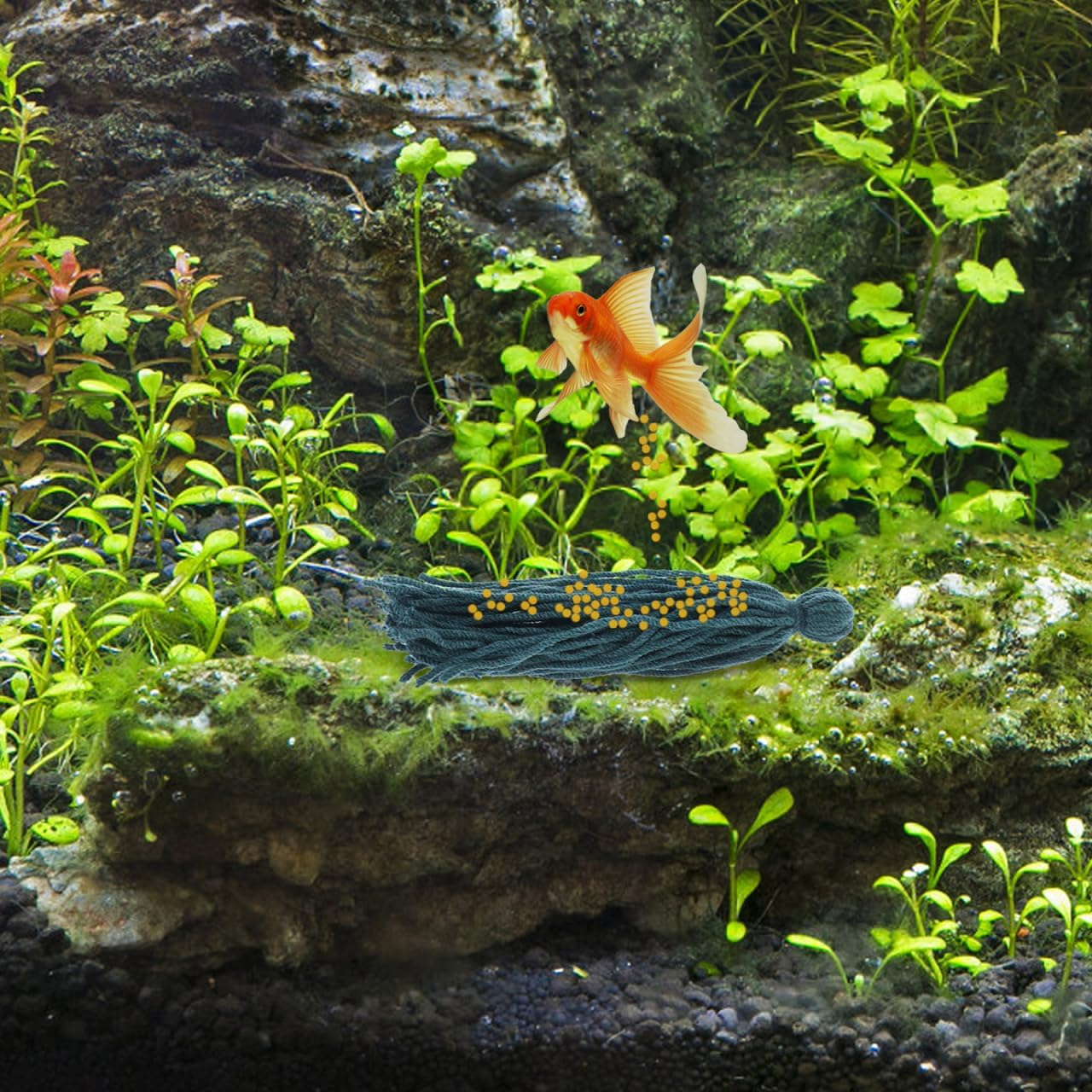 INOOMP Fish Spawning Mop for Aquarium Breeding Floating and Sinking Angelfish Egg Laying Mop with Natural Substrate for Fish and Shrimp 5 Pieces 5.12X1.57X1.18In image number 1