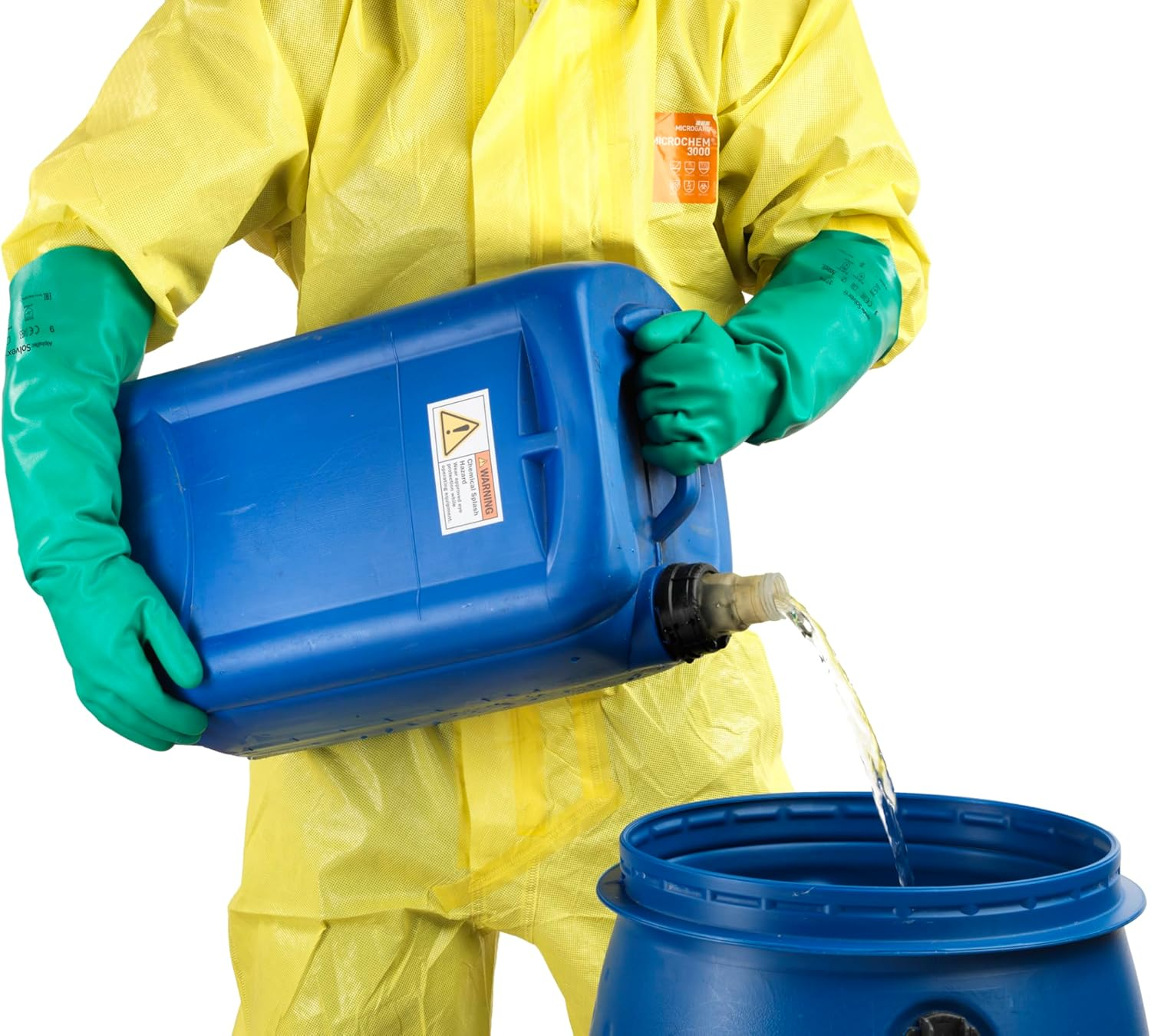 Ansell Alphatec 37-185 Chemical-Resistant Nitrile Gloves, Liquid and Splash Protection, Food-Handling, Silicone and Latex-Free Work Glove, Waterproof, Reusable, Green, Size M (1 Pair) image number 1