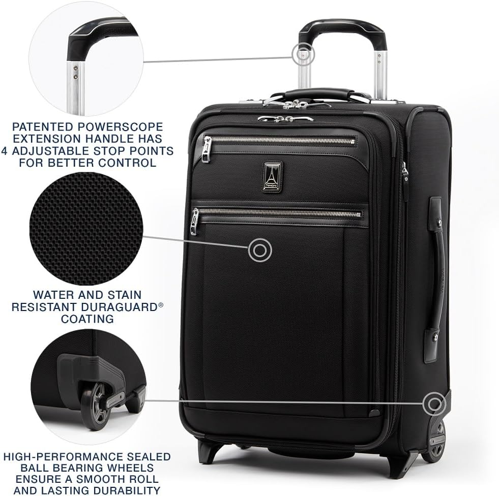 Travelpro Platinum&reg; Elite 22" Expandable Carry-On Rollaboard&reg; Suiter Suitcase - Shadow Black image number 3