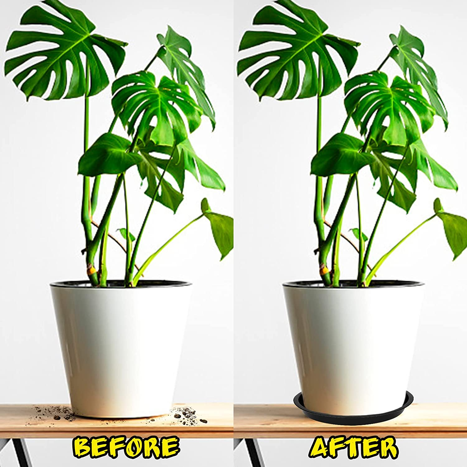 Plant Saucer Valuehall 5Pcs Plastic Plants Trays Durable Plant Pot Saucer Flower Pot Drip Trays round Garden Plant Saucer Plastic Plant Saucer Drip Trays for Indoors Outdoor Gardening V7K09 (6 Inch) image number 3