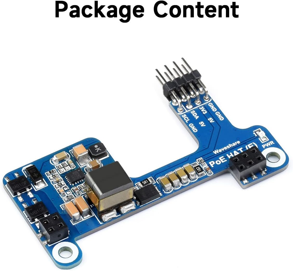 Waveshare POE Hat,Power over Ethernet HAT Type E Compatible with Raspberry Pi 3B+/4B 802.3Af-Compliant, Mini Body, More Space-Saving image number 2