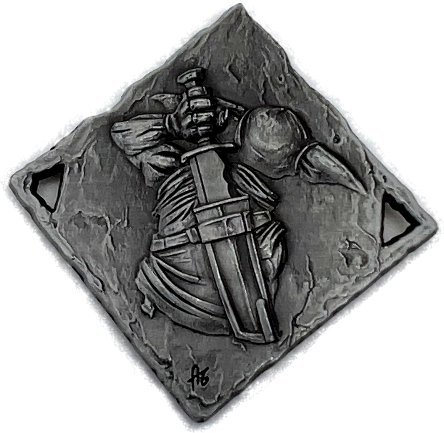 Cryptic Creative Silver Goblin Decision Coin D2 Heads-Tails - Yes-No RPG LARP