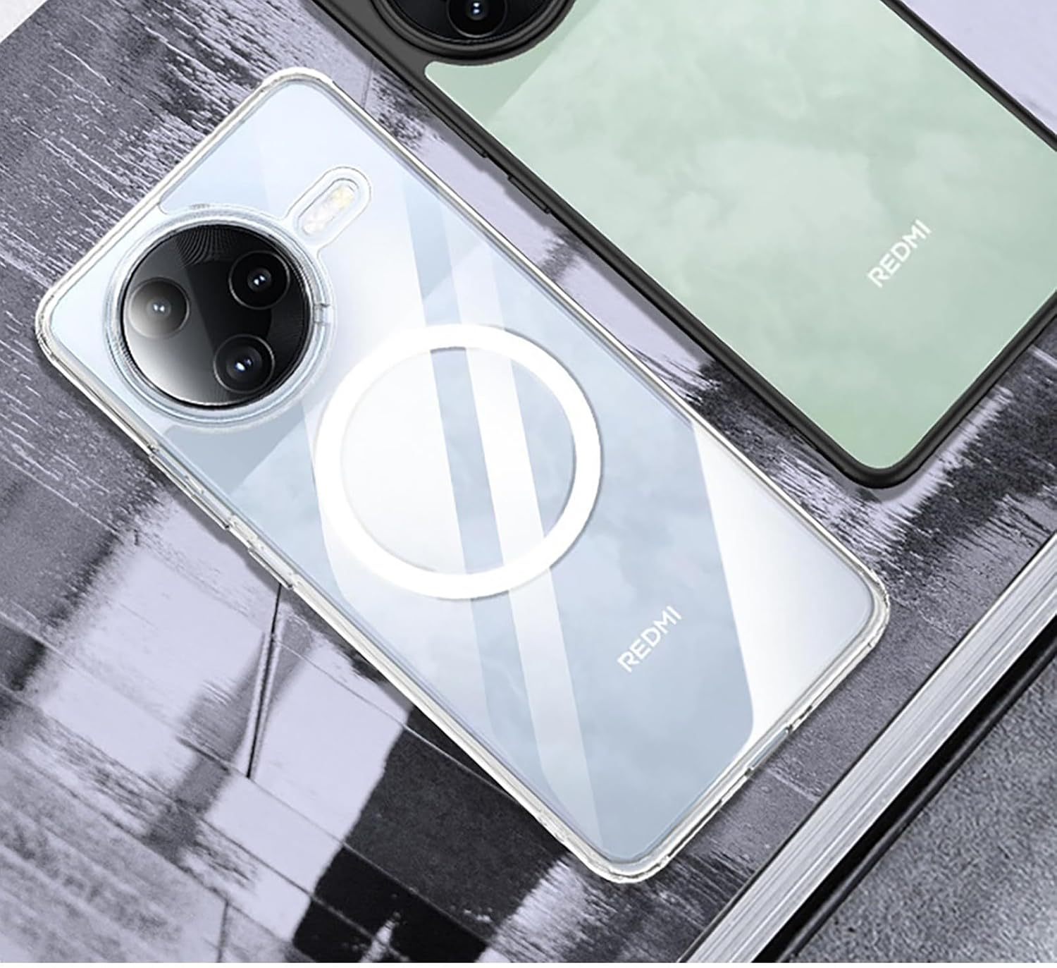 GIOPUEY Magnetic Mobile Phone Case for Xiaomi Poco F7 Ultra Case, Case Compatible with Magsafe, Matte PC Back + TPU Bumper Shockproof Protective Case - Black image number 5