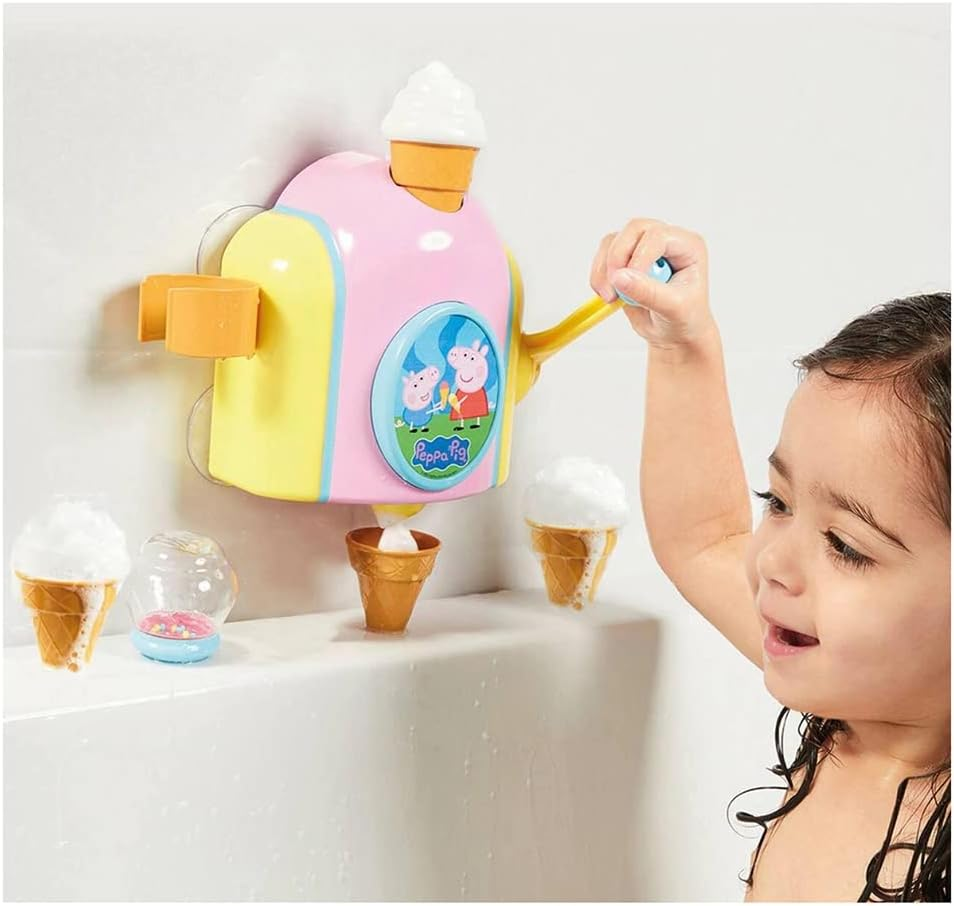 Tomy Peppa Pig Bubble Ice Cream Maker Baby/Toddler Bath Water Fun/Game Toy 18M+ image number 1