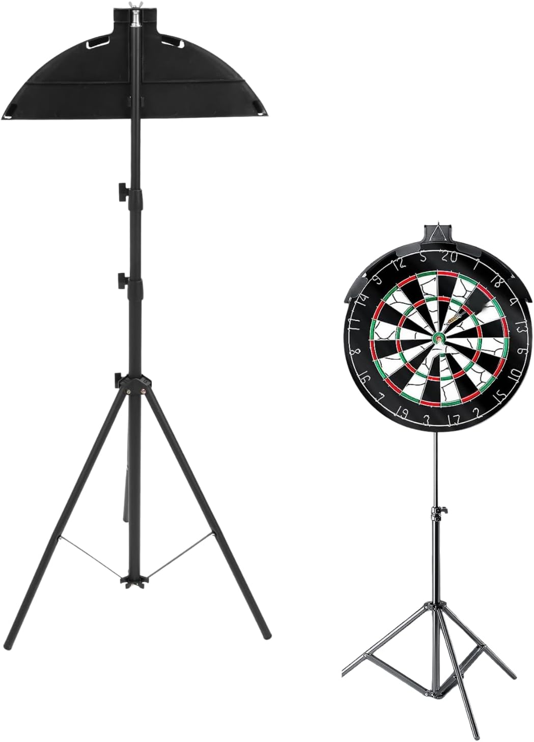 Professional Dartboard Stand, Stainless Steel Tripod Dartboard Stand, Heavy Duty Adjustable Height Holder, Portable Tripod Board Holder, Stable Design, Easy to Assemble image number 4
