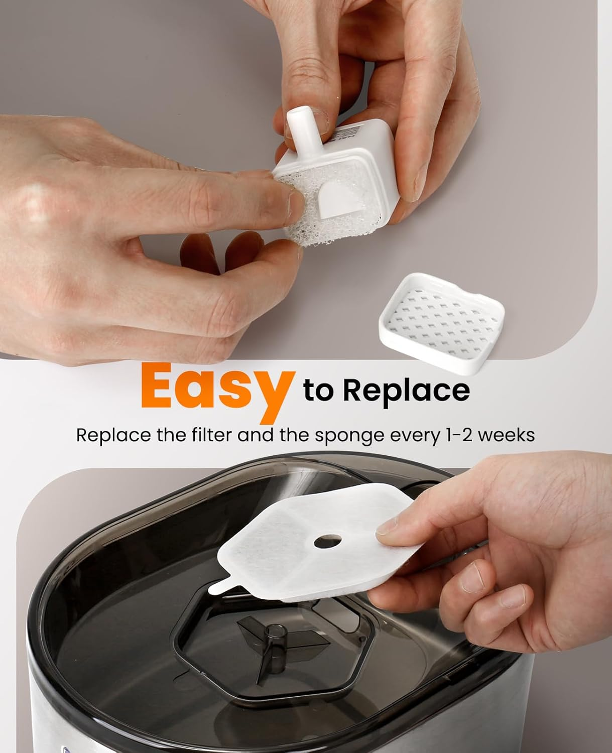 Oneisall 9 Pack Replacement Filters for Cordless 4L Cat Fountain with Motion Sensor image number 4