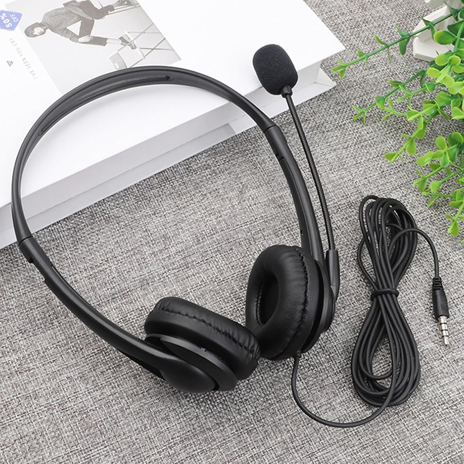 Corded Headphones Computer Laptop Earphones with 3.5Mm Hearing Plugs Are Lightweight for Music Studies and Recalls Hearing Equipment image number 4
