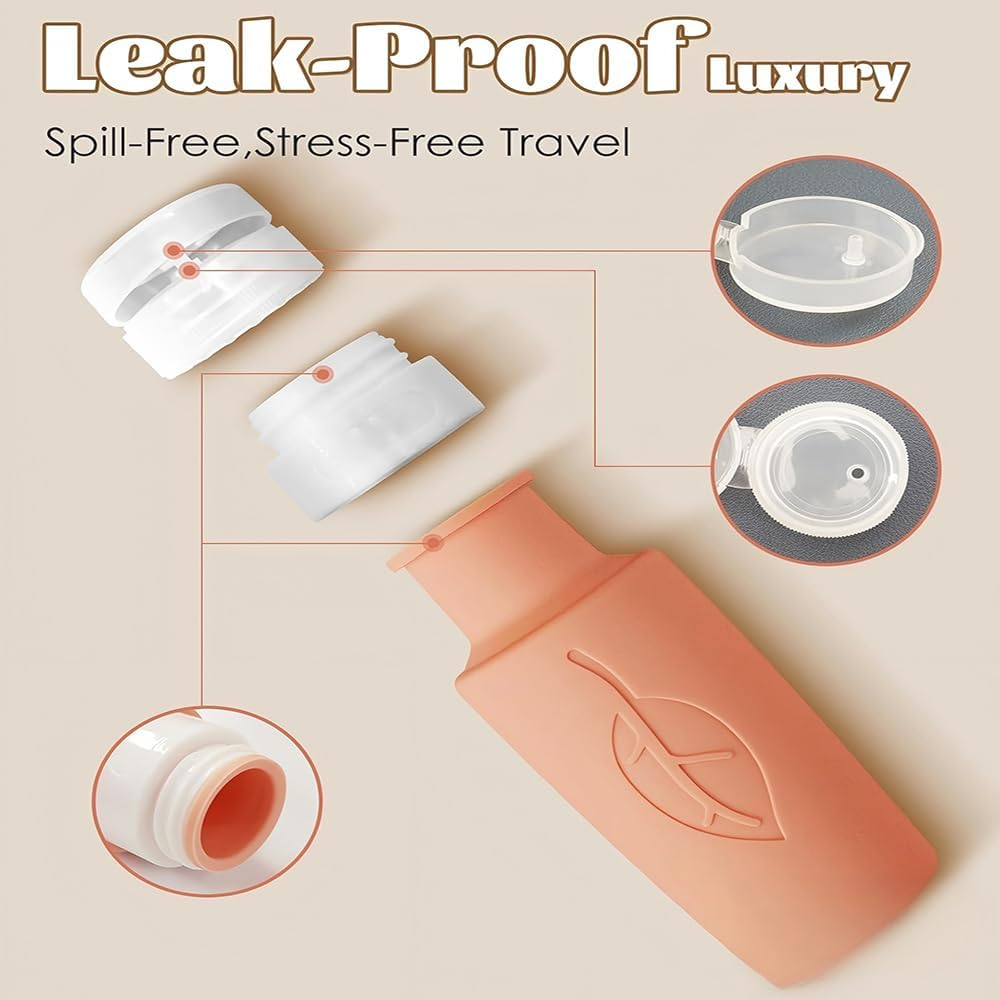 Kushucun Silicone Travel Bottles Set - Leak-Proof Refillable Containers for Cosmetics, Toiletries & Lotion (17-Pack) Portable Toiletry Organizer Storage Bpa-Free Travel Accessories image number 3