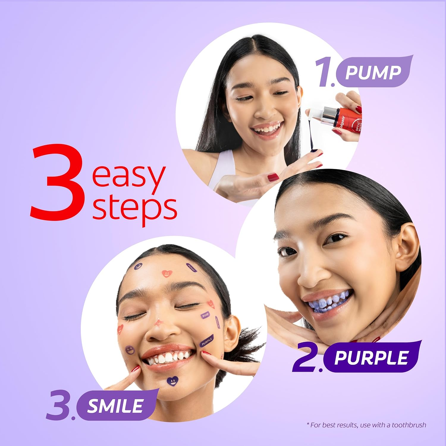 Colgate Optic White Purple Serum, 40Ml, Teeth Whitening image number 2