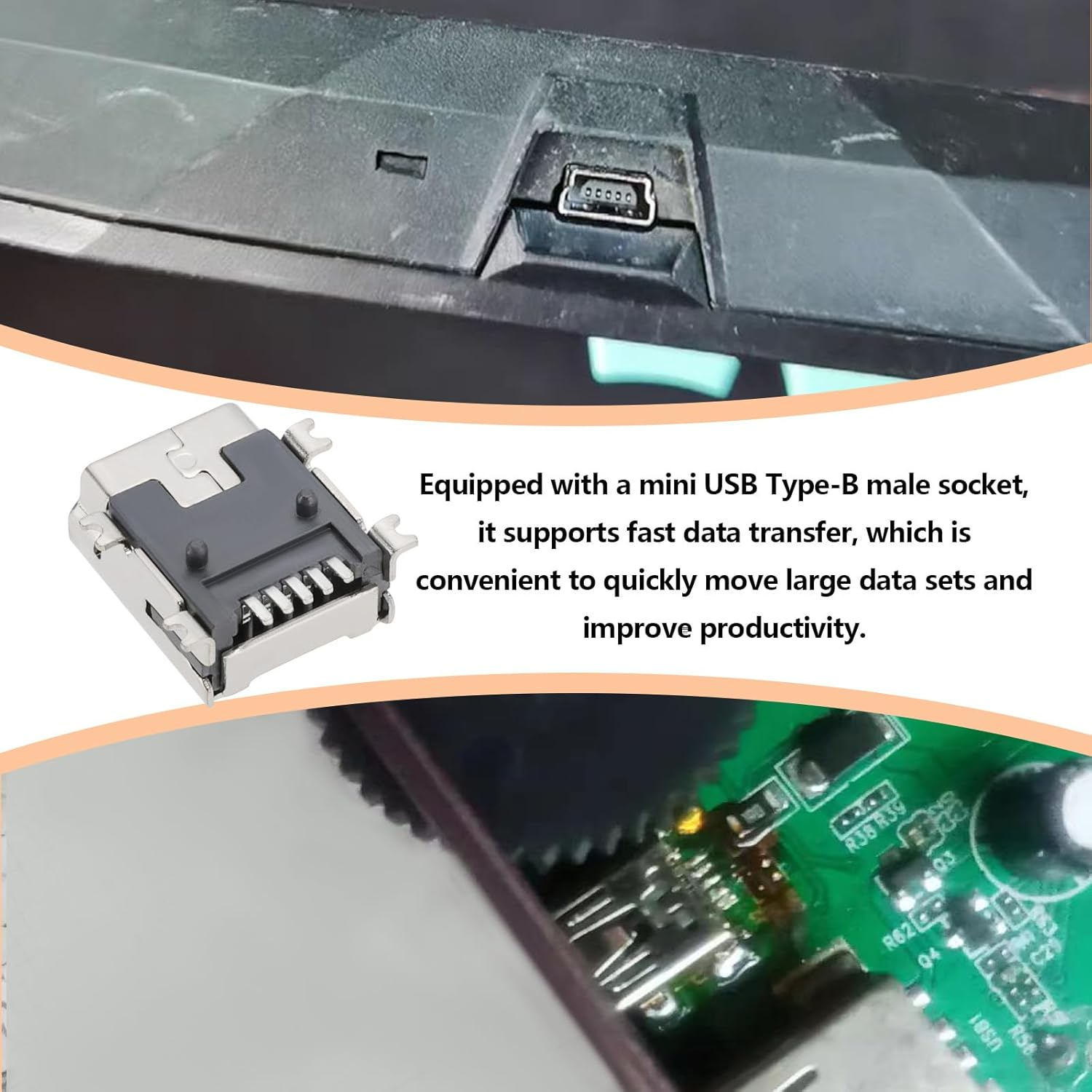 Create Idea 20Pcs USB Type B Female Port 5Pin Mini Connector SMD SMT PCB Socket Jack for Computer Mobile Phone MP3 and Tablet Repair