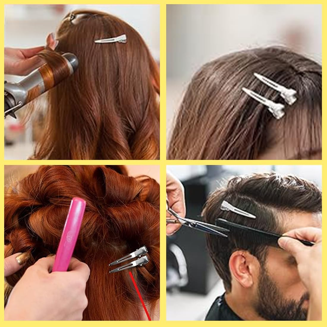 Weddhuis Entebill Pack of 10 Hair Clips Hair Clips Hairdressing Alligator Clips Metal Hair Clips Women Clips Hairdressing Salon Girls Hair Styling DIY (5.5/4.5 Cm) (Silver) image number 5