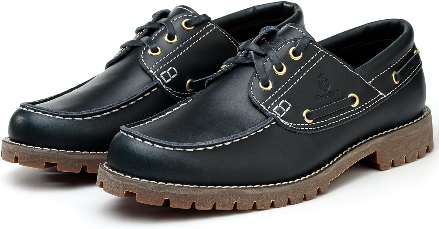 Sl-Saint 1 Handmade Men'S Classic Boat & Deck Shoes Moc Toe Lace up Full Grain Leather Comfortable Fashion Casual image number 3