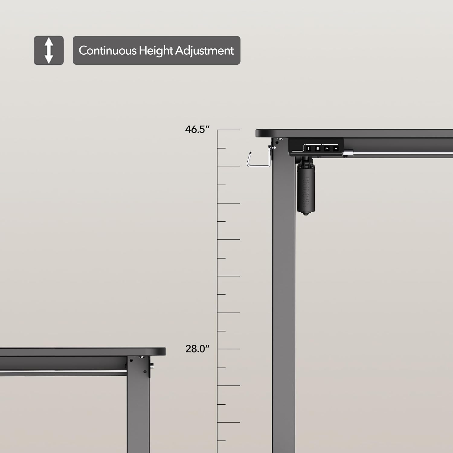 Longke Electric Standing Desk Adjustable Height, Stand up Home Office Desk, Sit Stand Desk with Memory Preset (Black, 32 Inches) image number 3