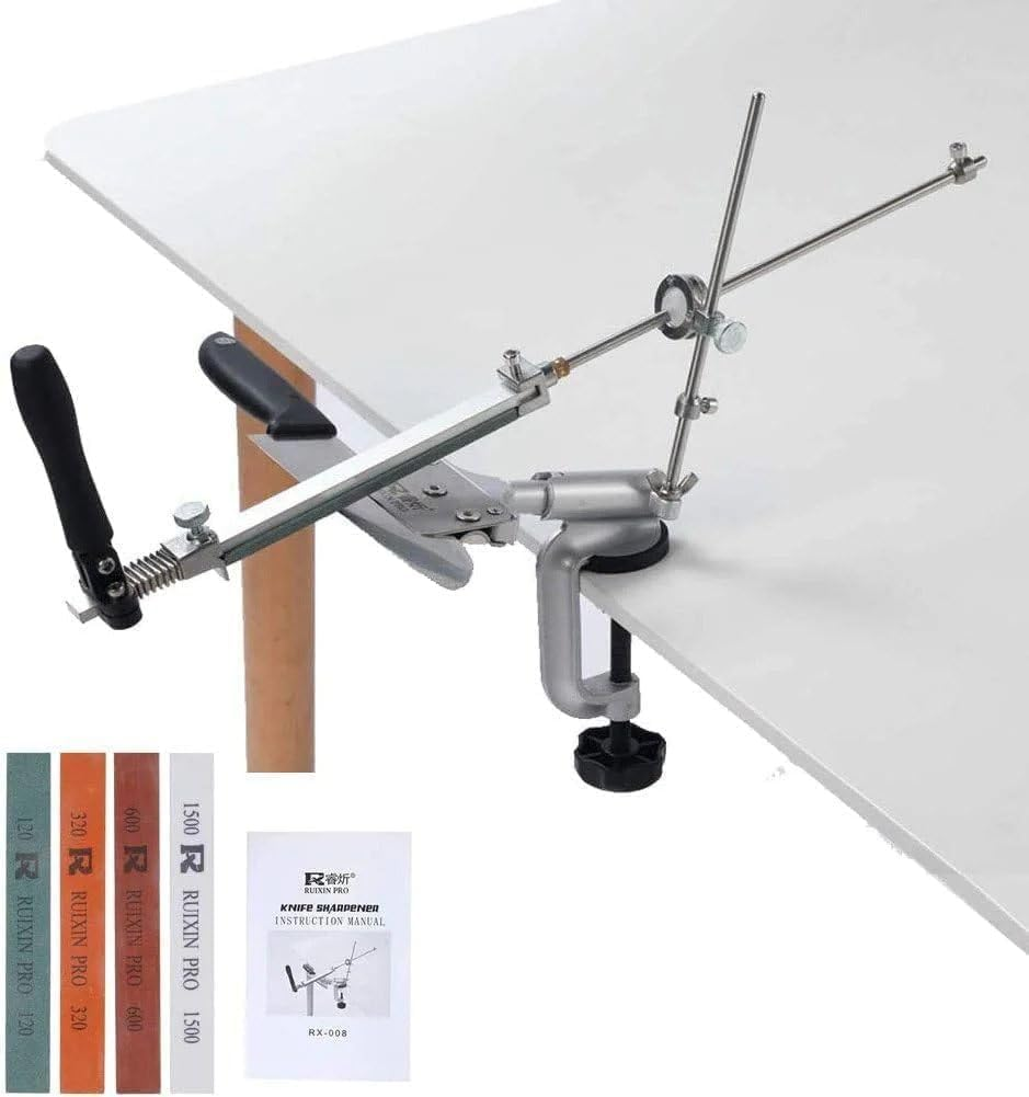 Bliss Gifts & Homewares Professional Knife Sharpener with 4 Whetstones I 360&deg; Rotation Flip Design I Fixed-Angle Stainless Steel Apex Edge Knife Sharpener System Tools I for Home & Kitchen image number 4