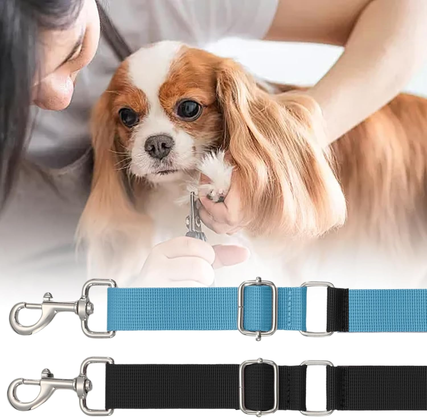 Dog Grooming Arm Accessories - 2 Pack Pet Grooming Extension Straps,Adjustable Nylon Stable Ring Extender, Restraint Rope for Small, Medium, Large Breeds, Professionals, Clinics