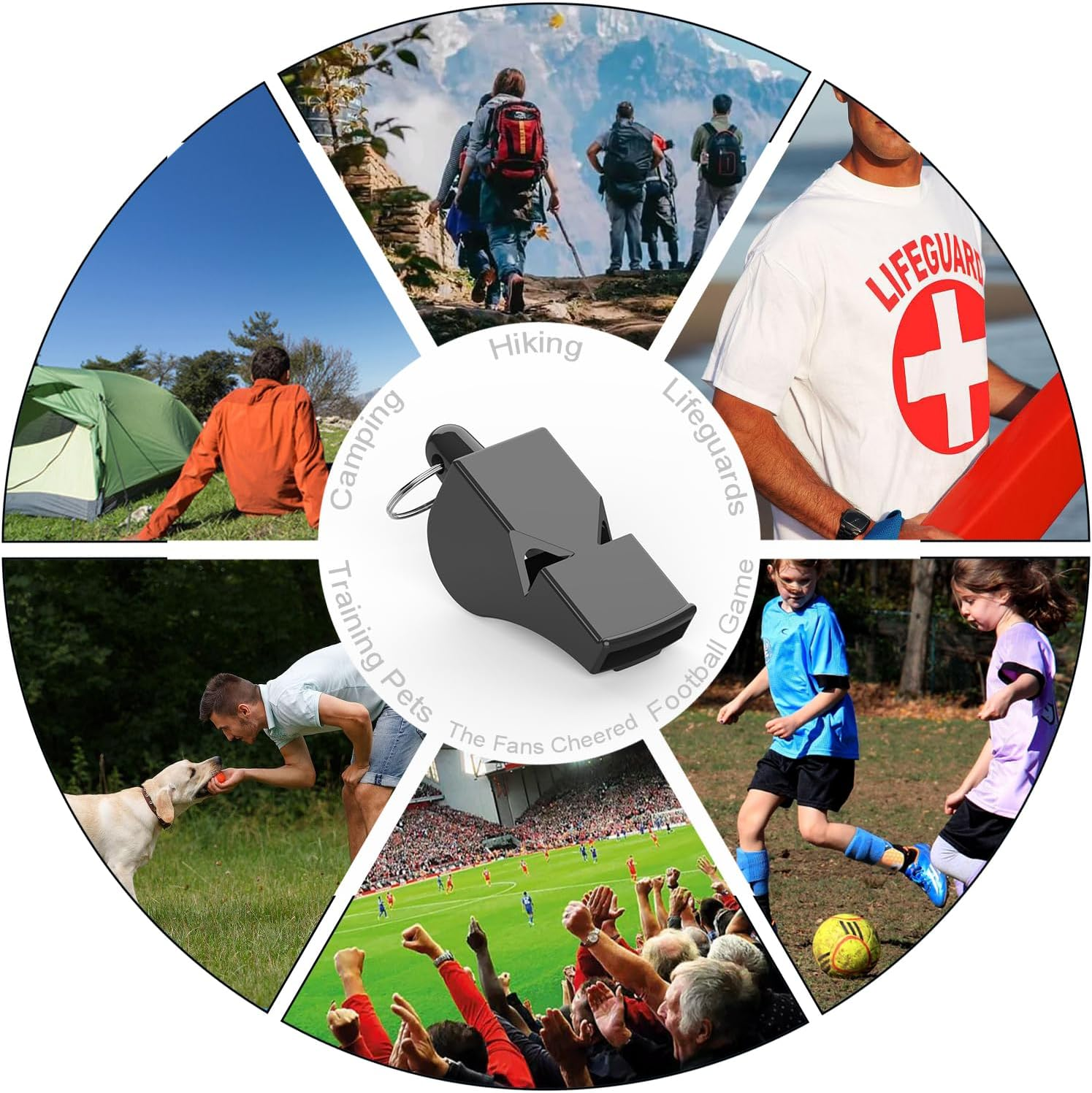 WONAPAD Whistle,Professional Sports Whistle with Lanyard, Very Loud Pea-Less Whistle, Perfert for Coaches, Referees, Lifeguards and Polices (6PCS) image number 2