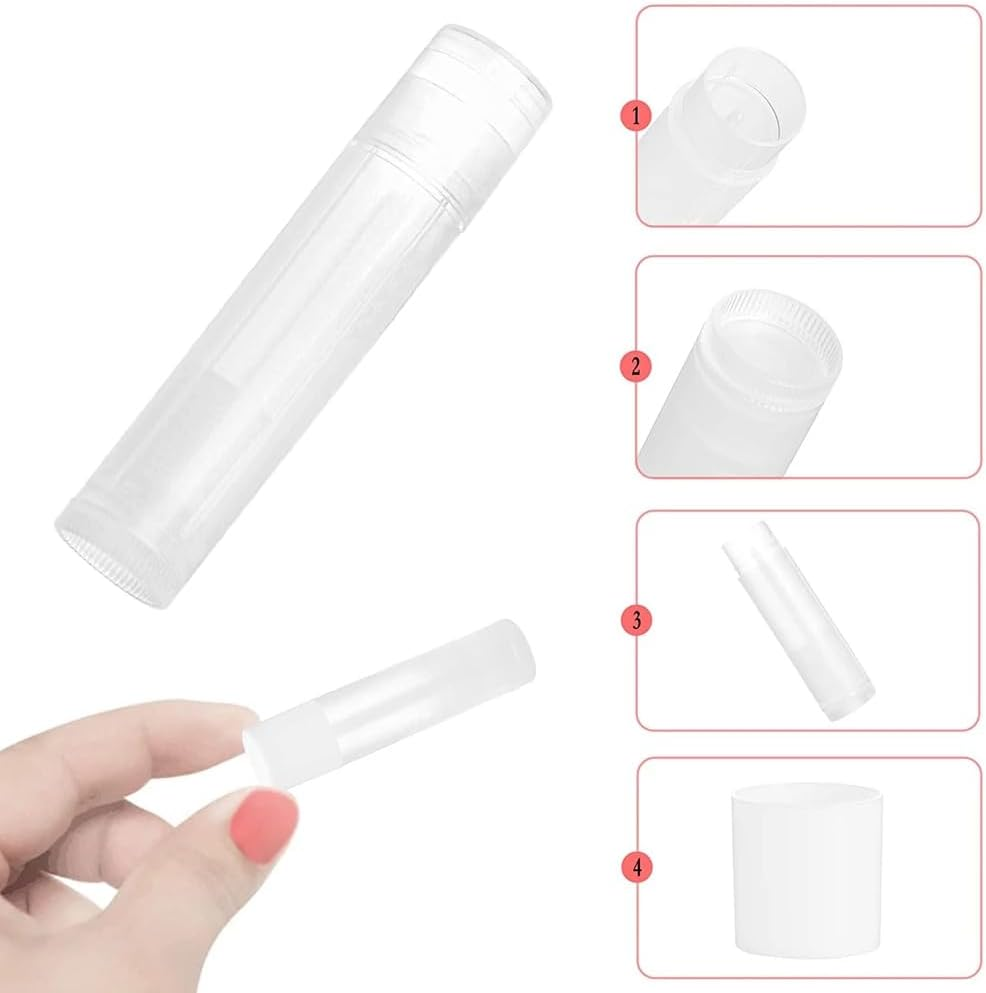 30X Clear Lip Balm Tubes Caps 5G Transparent Empty Lipstick Container image number 1