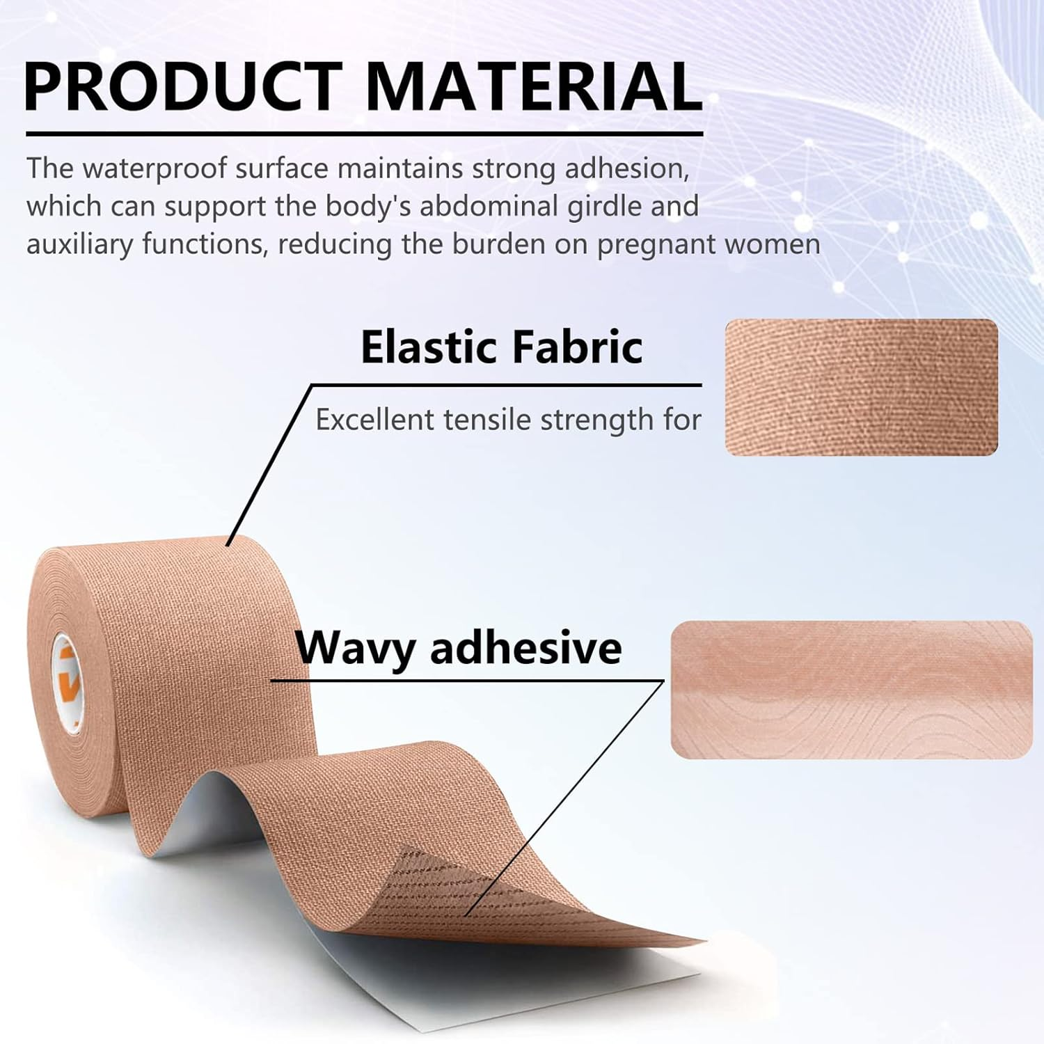 Maternity Belt, Pregnancy Tape, Prenatal Abdominal Support Belt, Ease Abdominal Support, Simple Elastic Belt, 2 Rolls image number 1