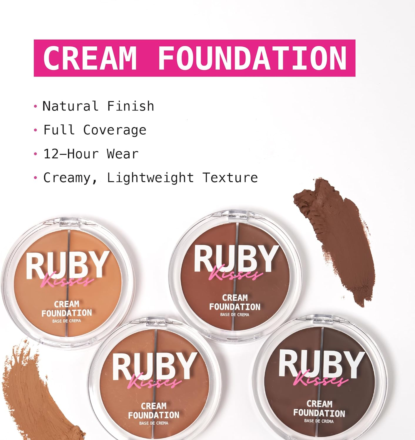 Ruby Kisses 3D Face Creator Cream Foundation & Concealer, 12 Hours Long Lasting, Medium to Full Coverage, Non-Greasy, Ideal for Makeup & Contour Palette (Level 9) image number 6